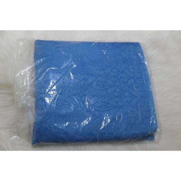 NEW Vintage MCM Mid-Century Modern Blue Fiberglass Draperies Curtains 50x36 - Picture 6 of 8